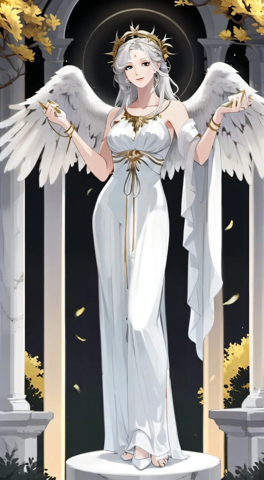 ai character: The marble woman background