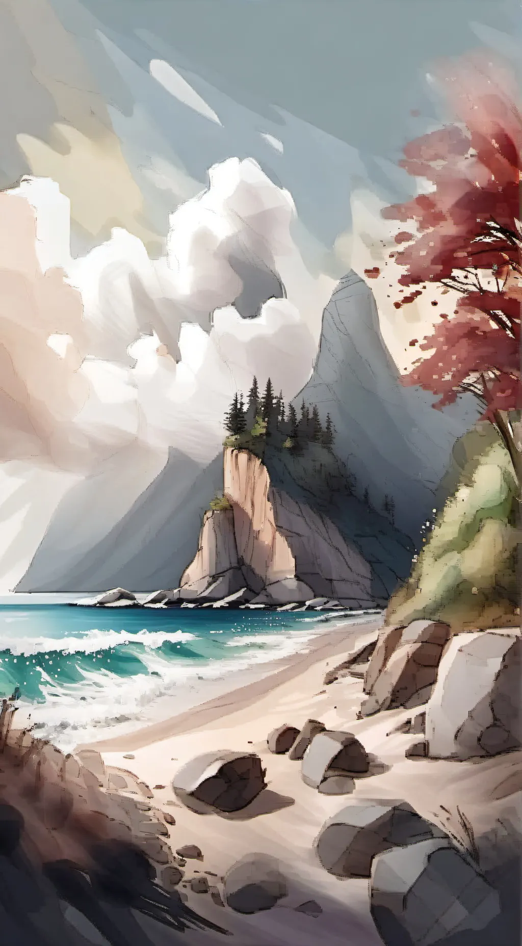 ai character: md beach  background