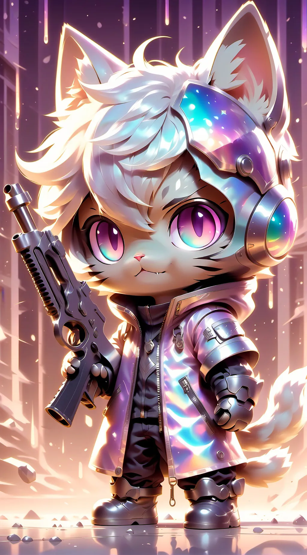 ai character: gun cat background
