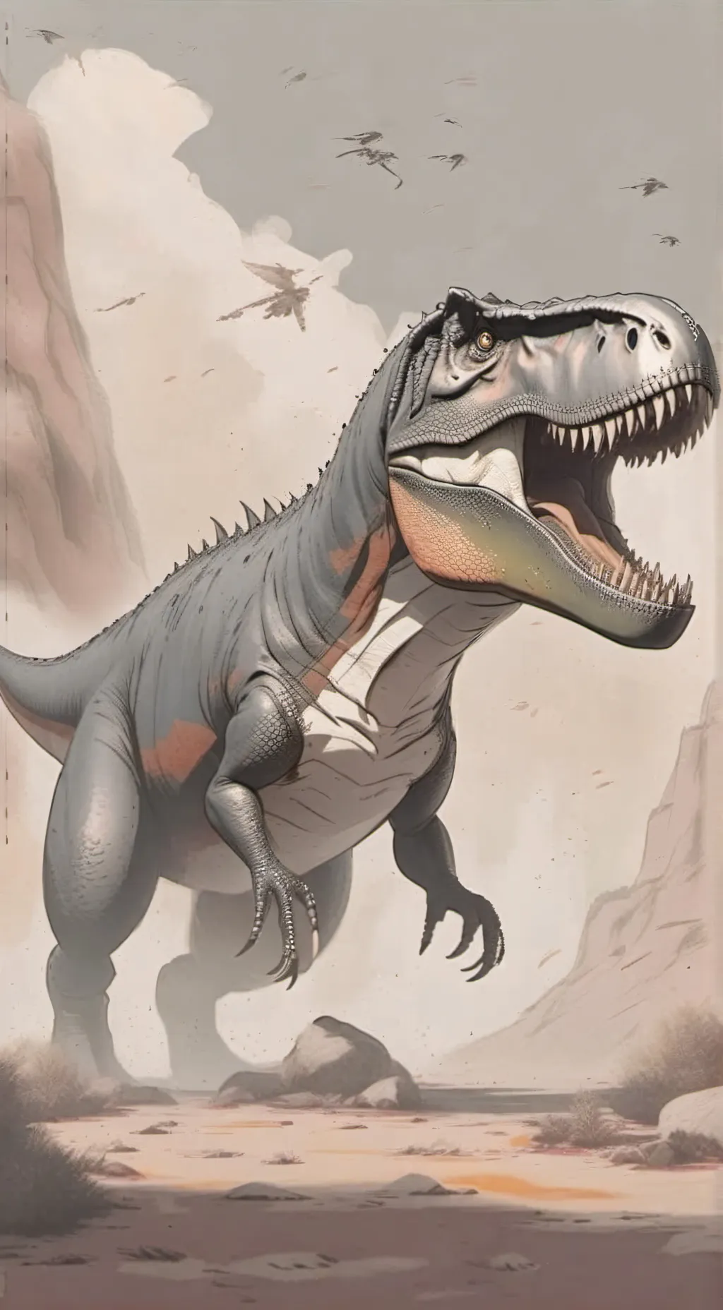 ai character: T rex background