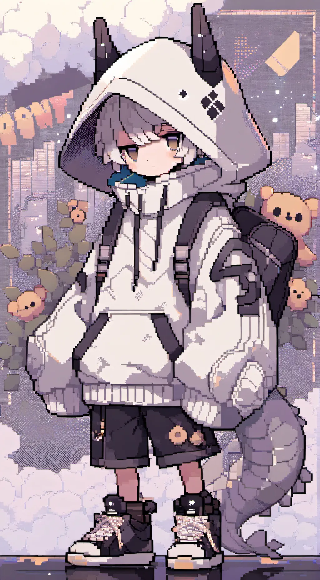 ai character: N x uzi background