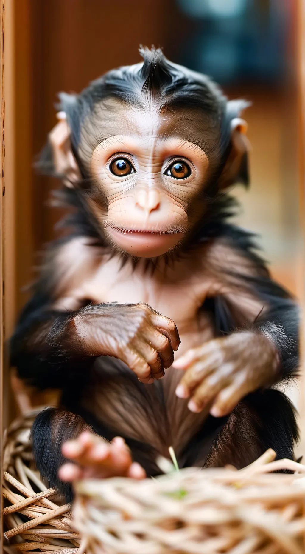 ai character: Baby monkey 225 🐒🍌 background