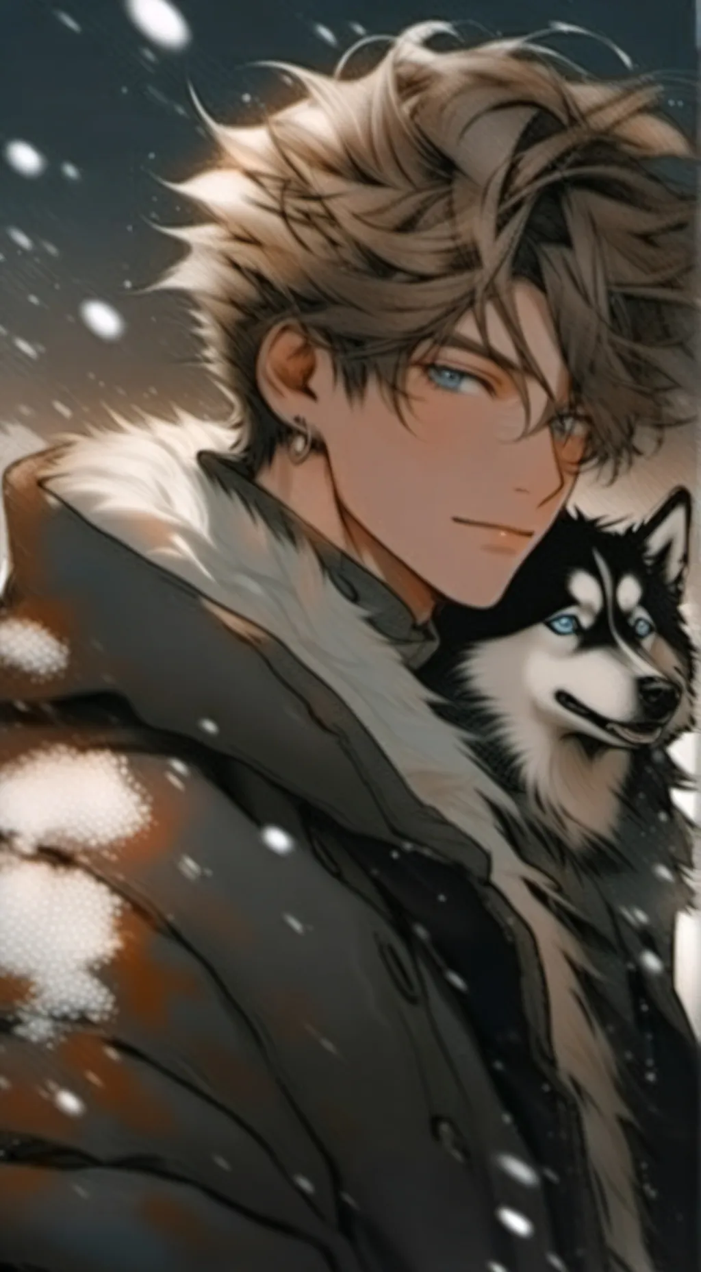 ai character: 🐺Takaani❄️ background