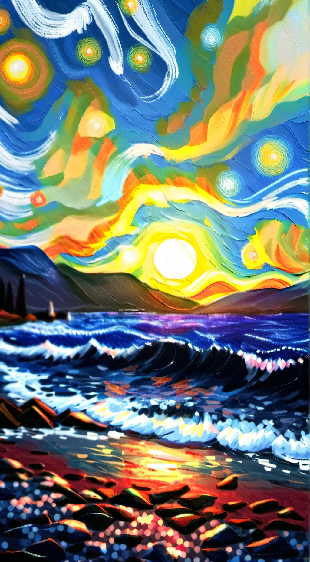 ai character: Sun and moon  background