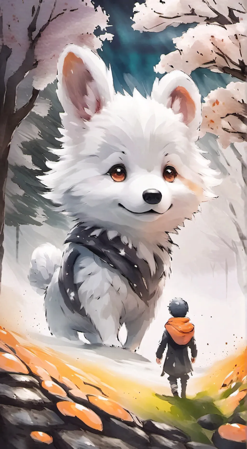 ai character: Simon and Orange background