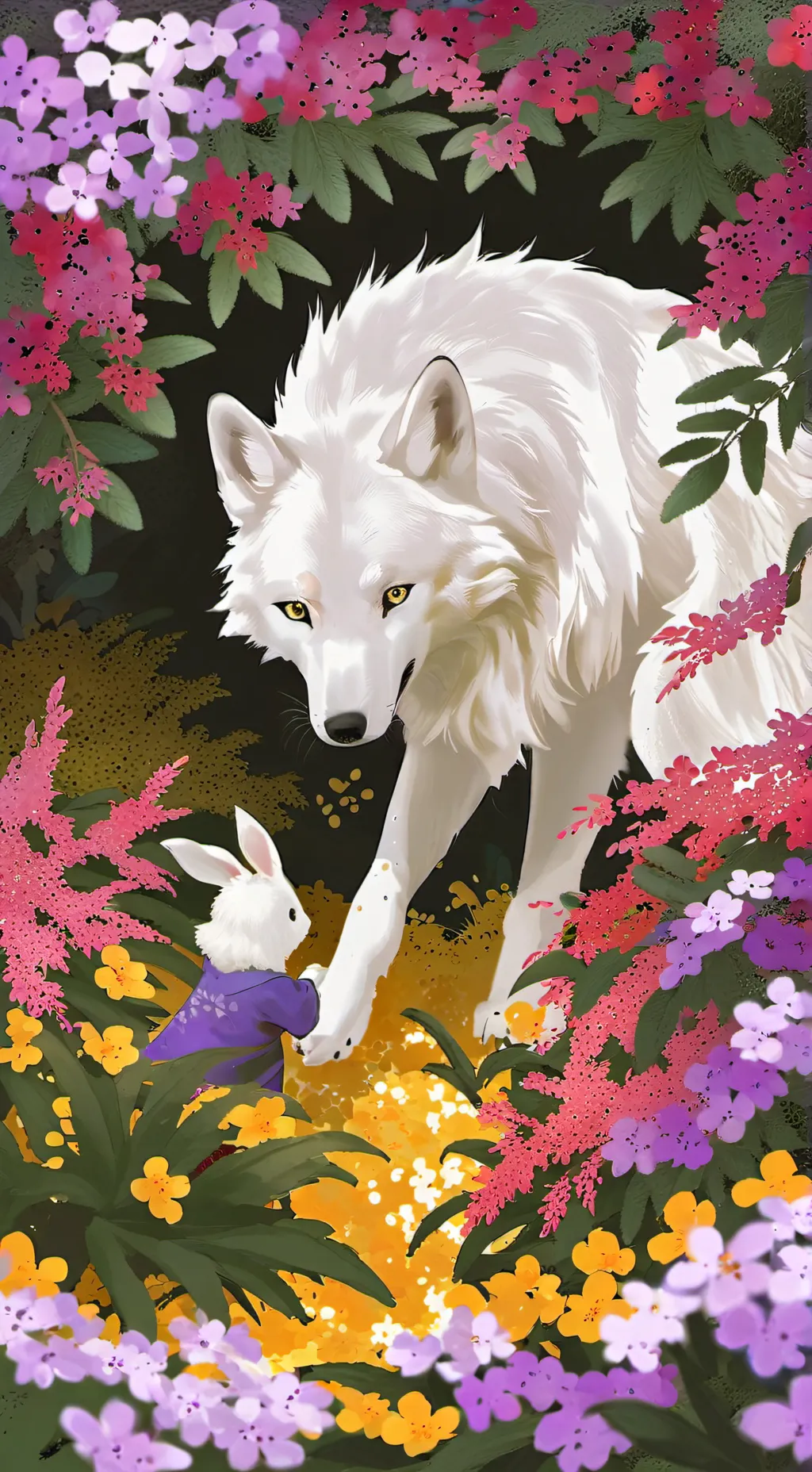 ai character: snow  background