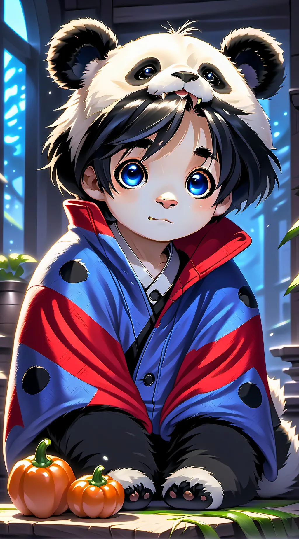 ai character: Panda Spirit Spritely background