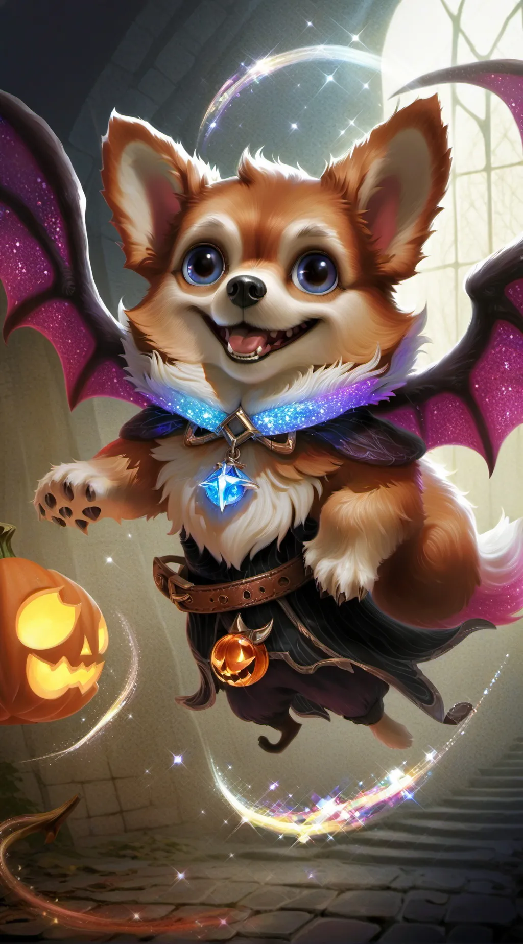 ai character: Witch Pup background