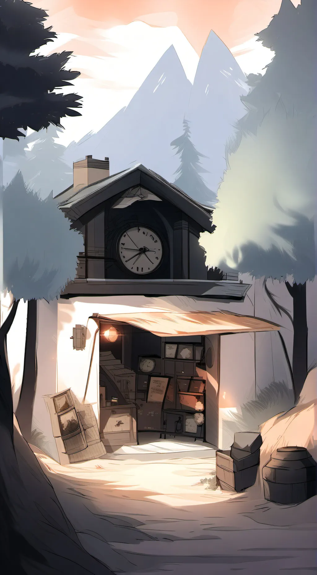 ai character: Time machine  background