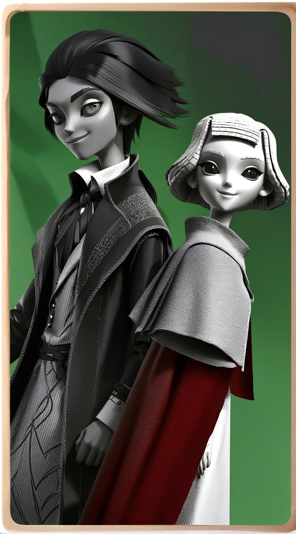 ai character: Wenda and gray background