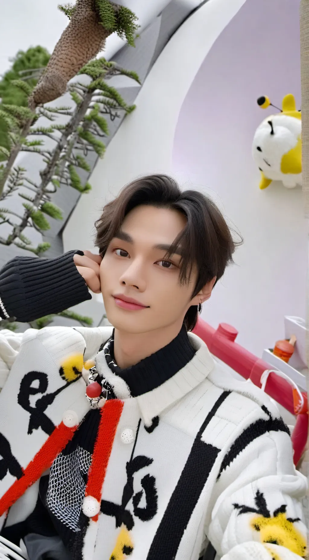 ai character: StrayKids Freaky🖤❤ background