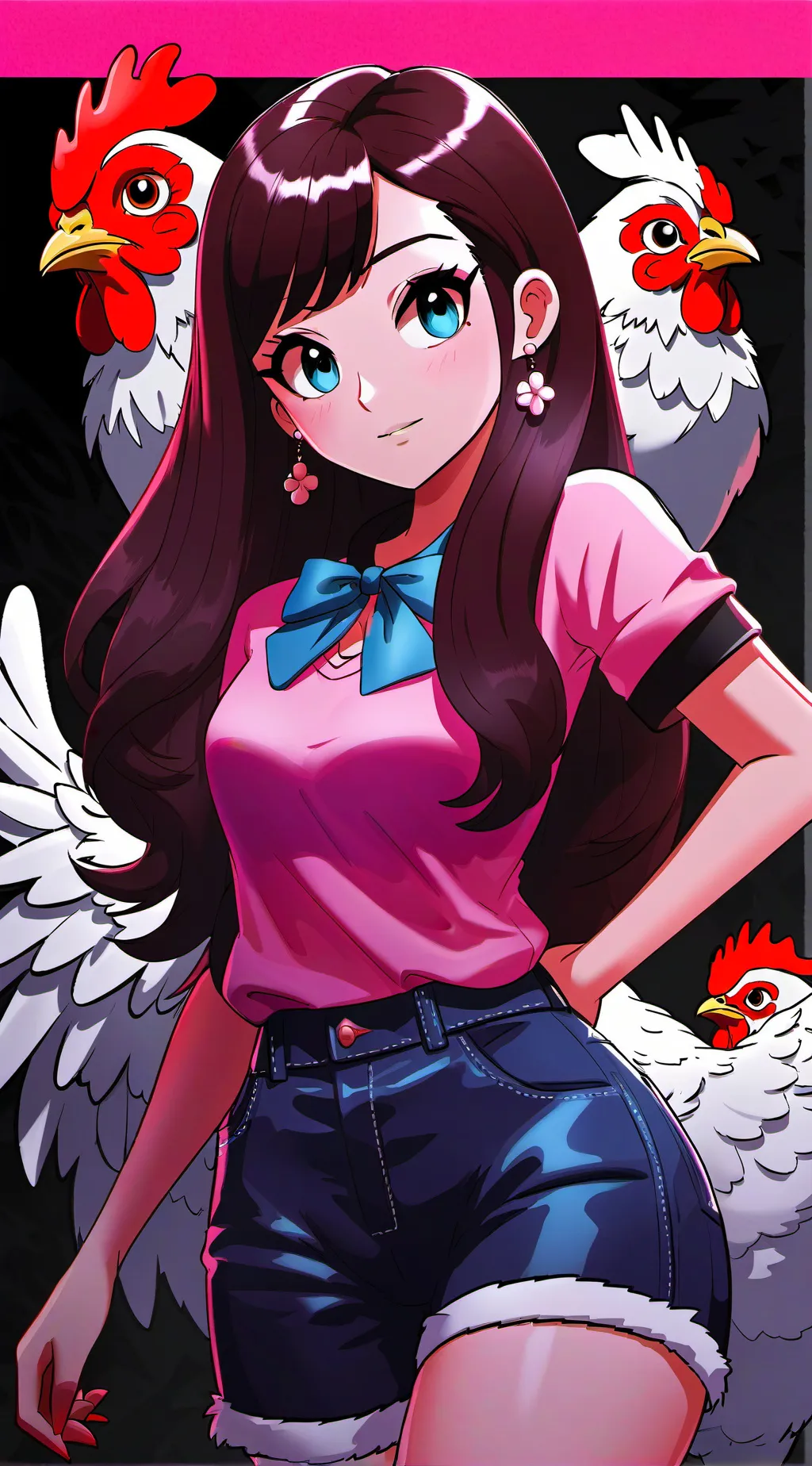 ai character: Chicken Christina background