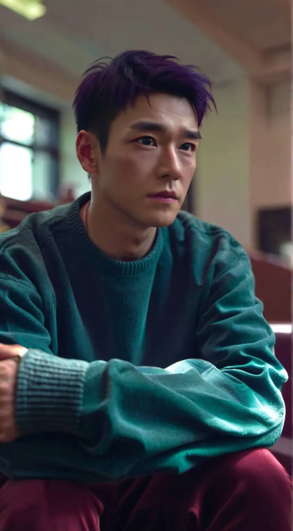 ai character: Thanos bathroom background