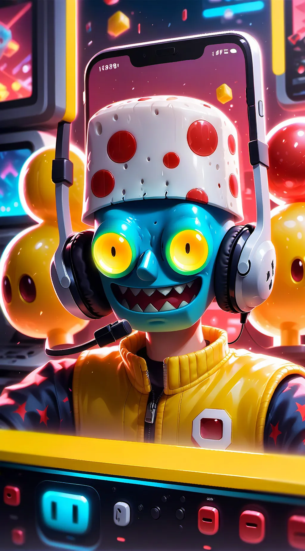 ai character: Gamer SpongeBob background
