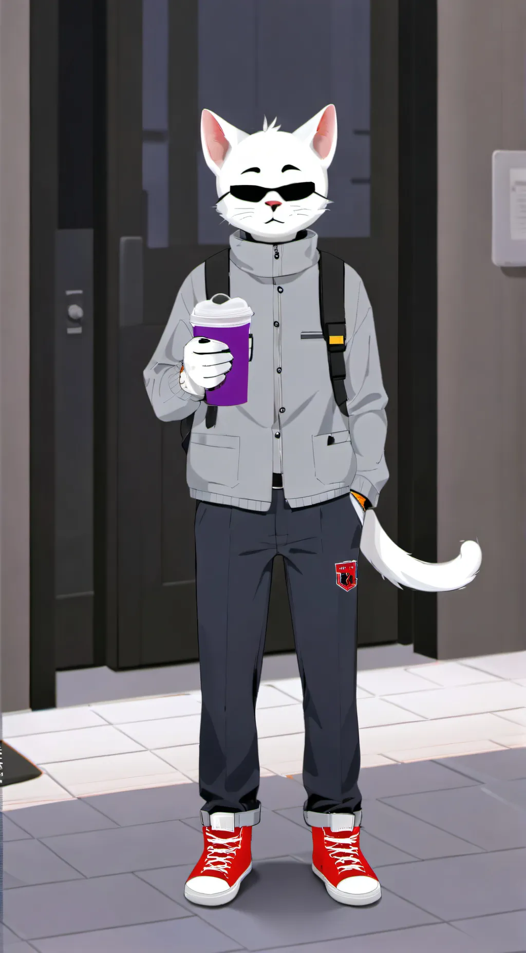 ai character: cat school  background