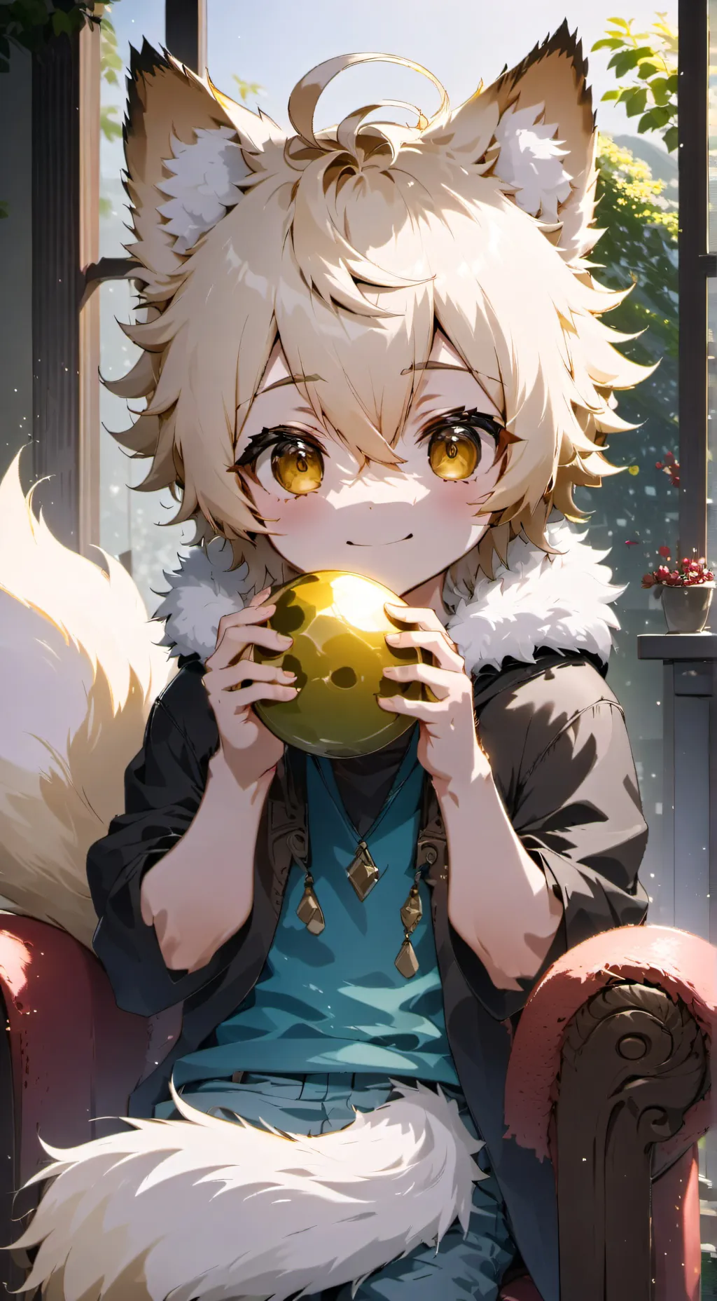 ai character: Golden Floopy Furry background