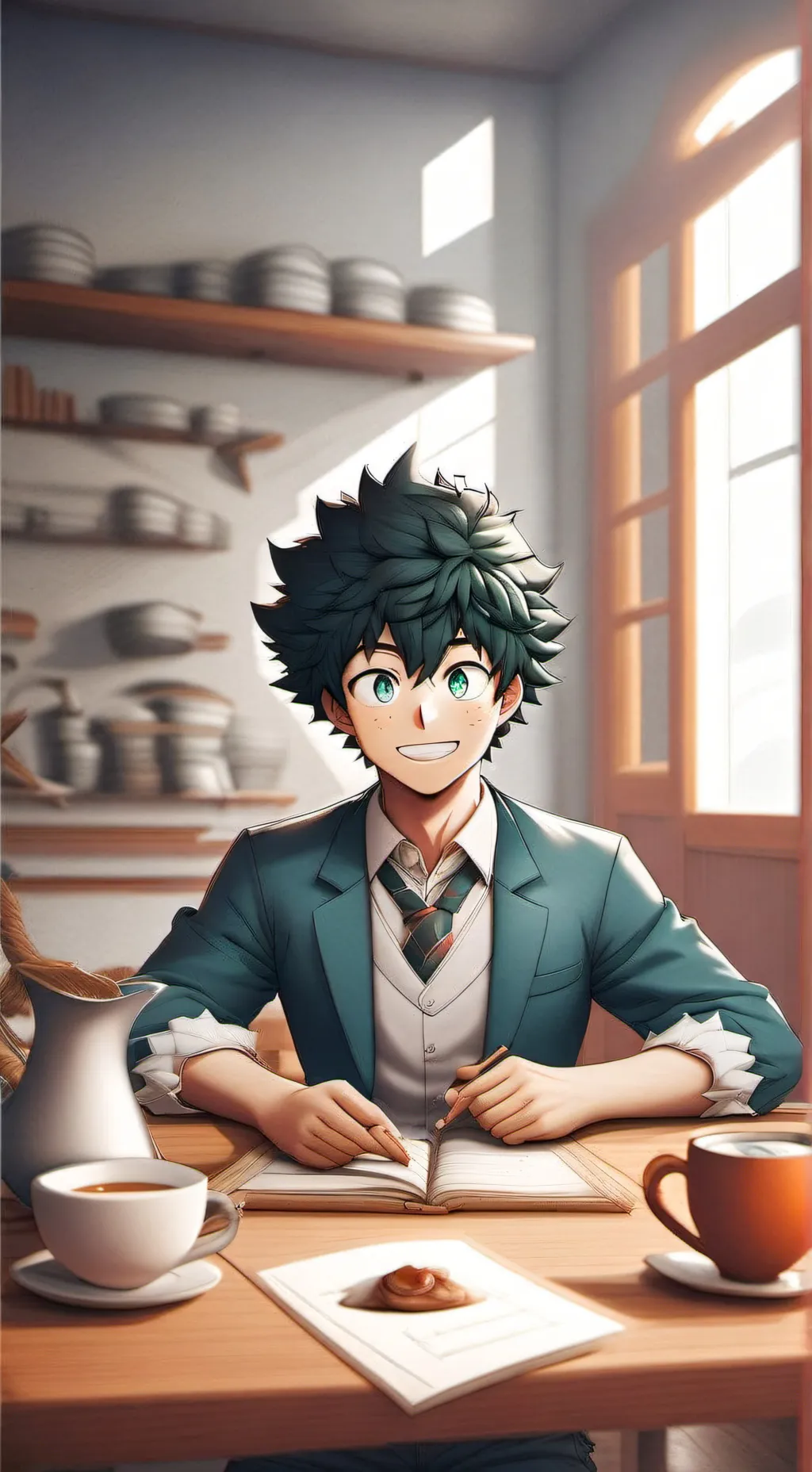 ai character: Izuku amoureux background