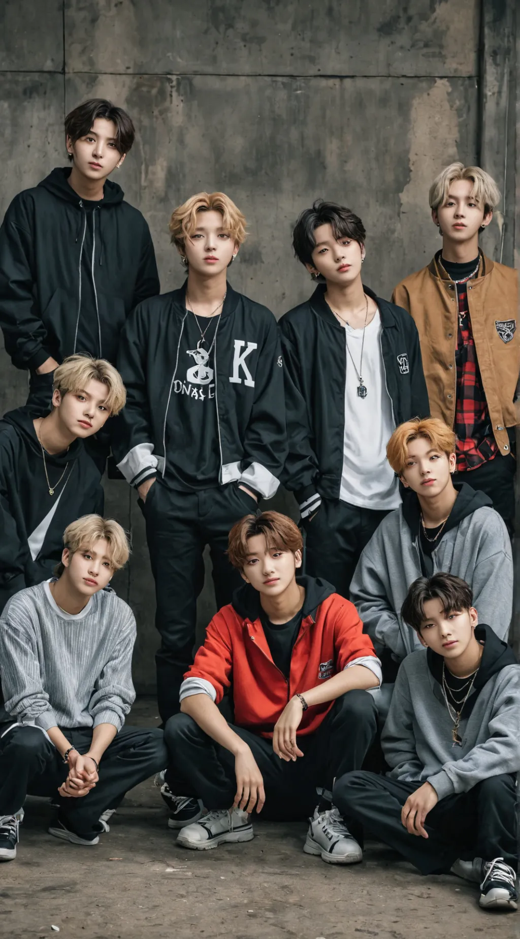 ai character: Stray kids 😭🌹 background