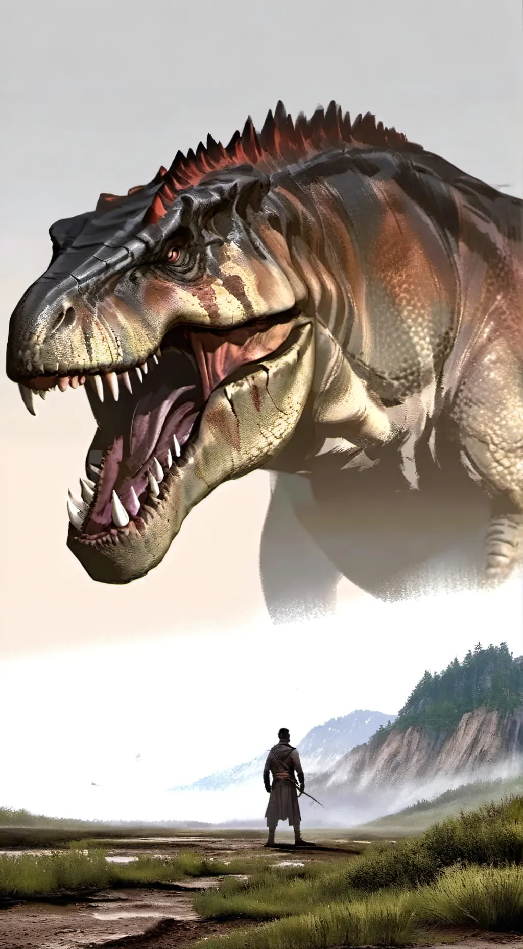 ai character: Tyrannosaurus  background