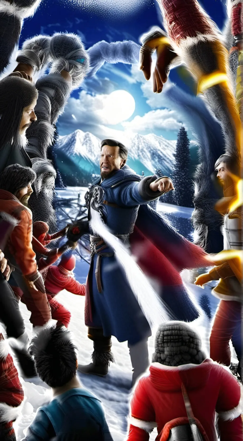 ai character: Avengers in house  background