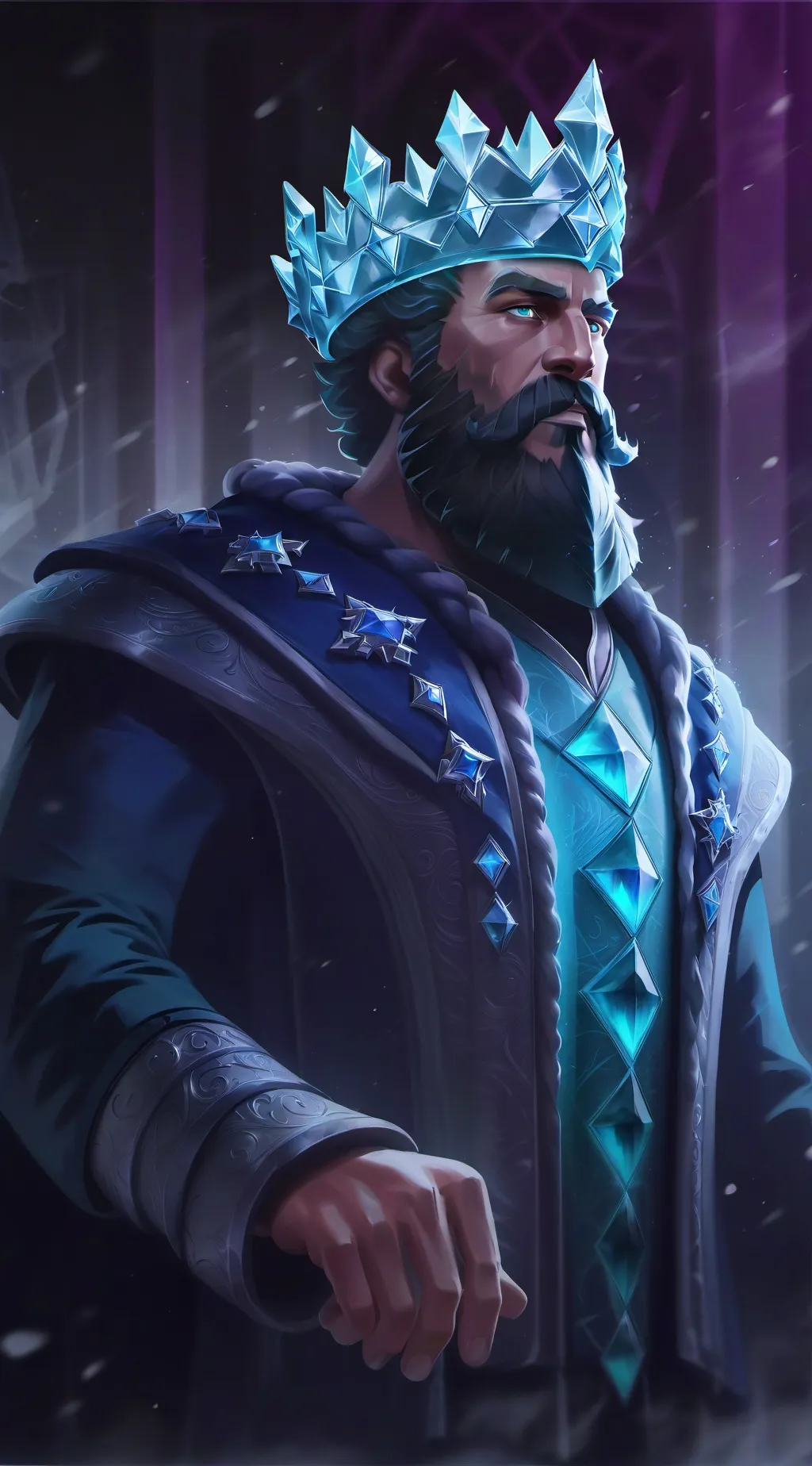 ai character: the king of snow  background