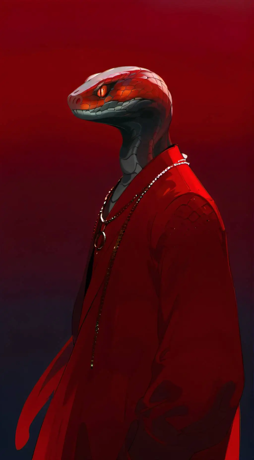 ai character: Firelight background