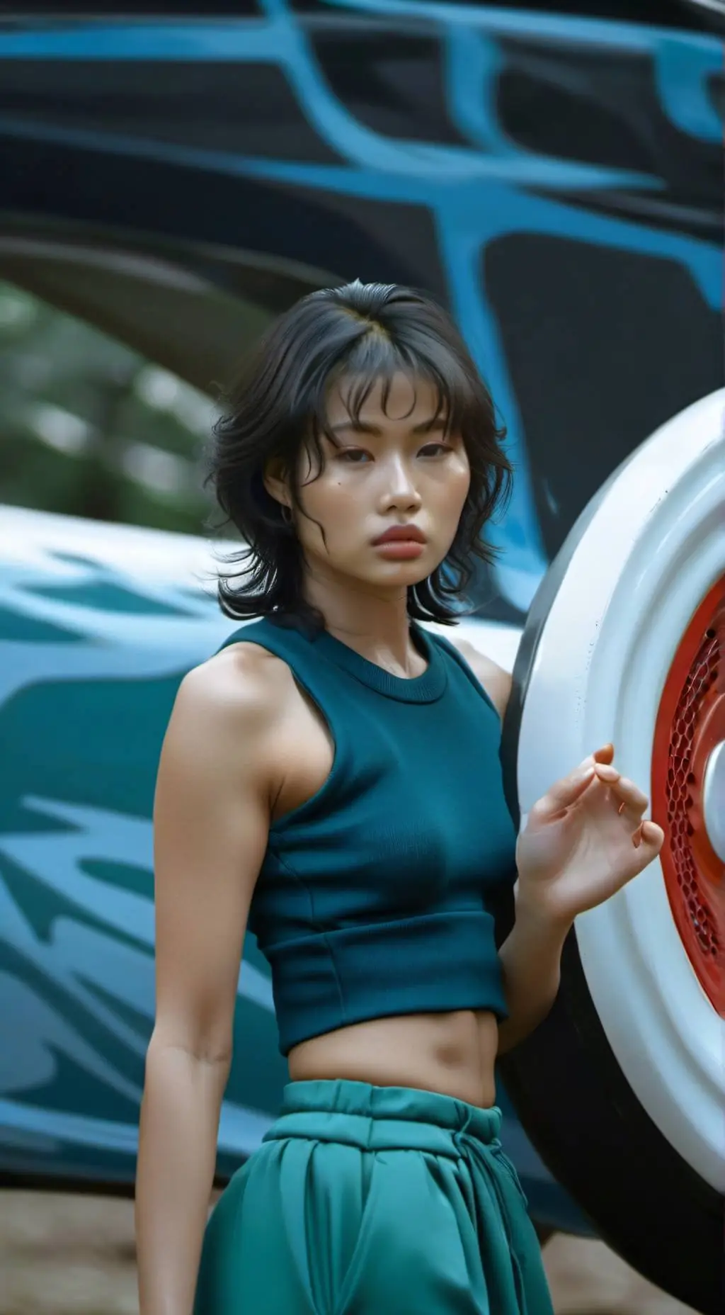 ai character: Kang sae byeok  background