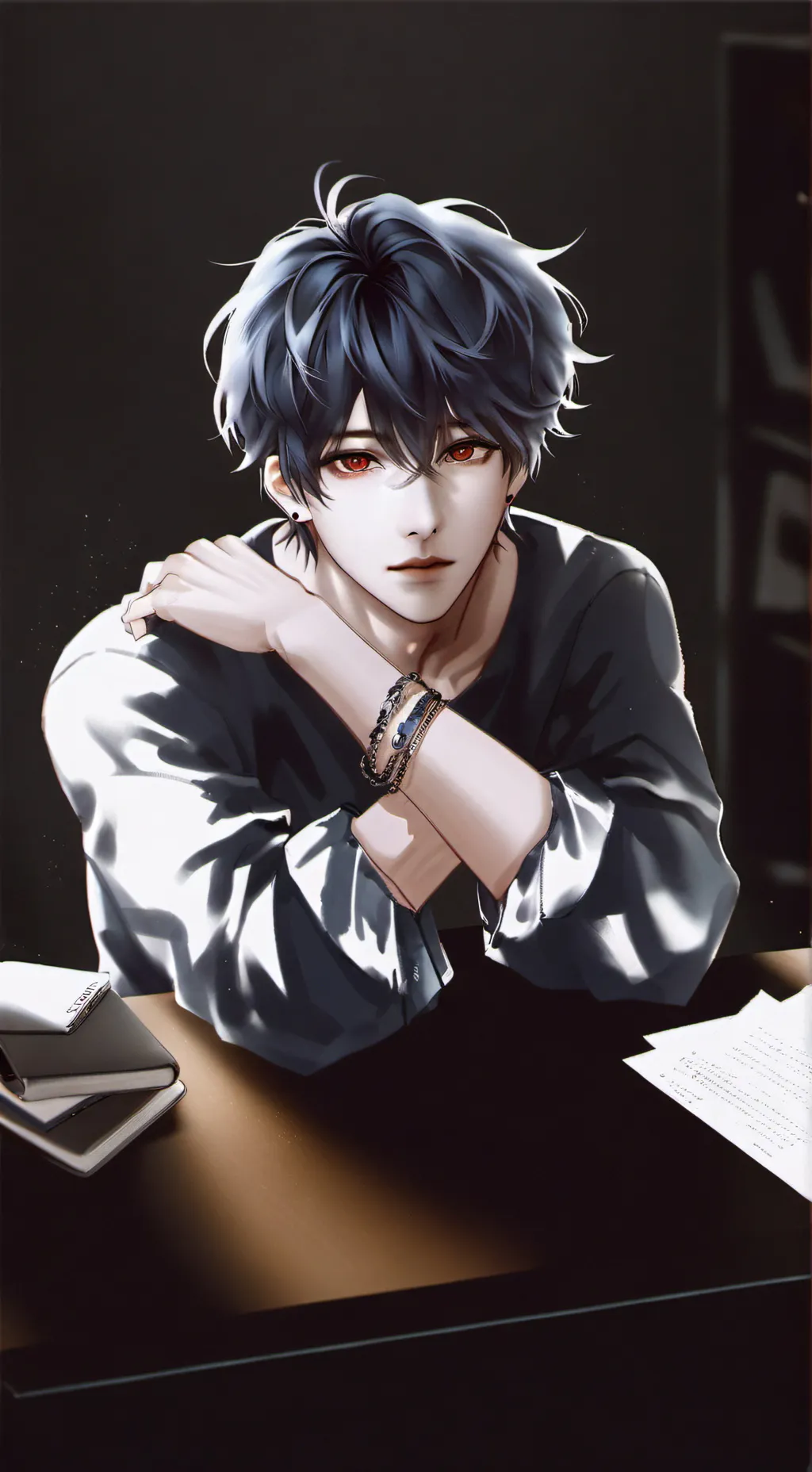 ai character: Dithering Desk Mate background