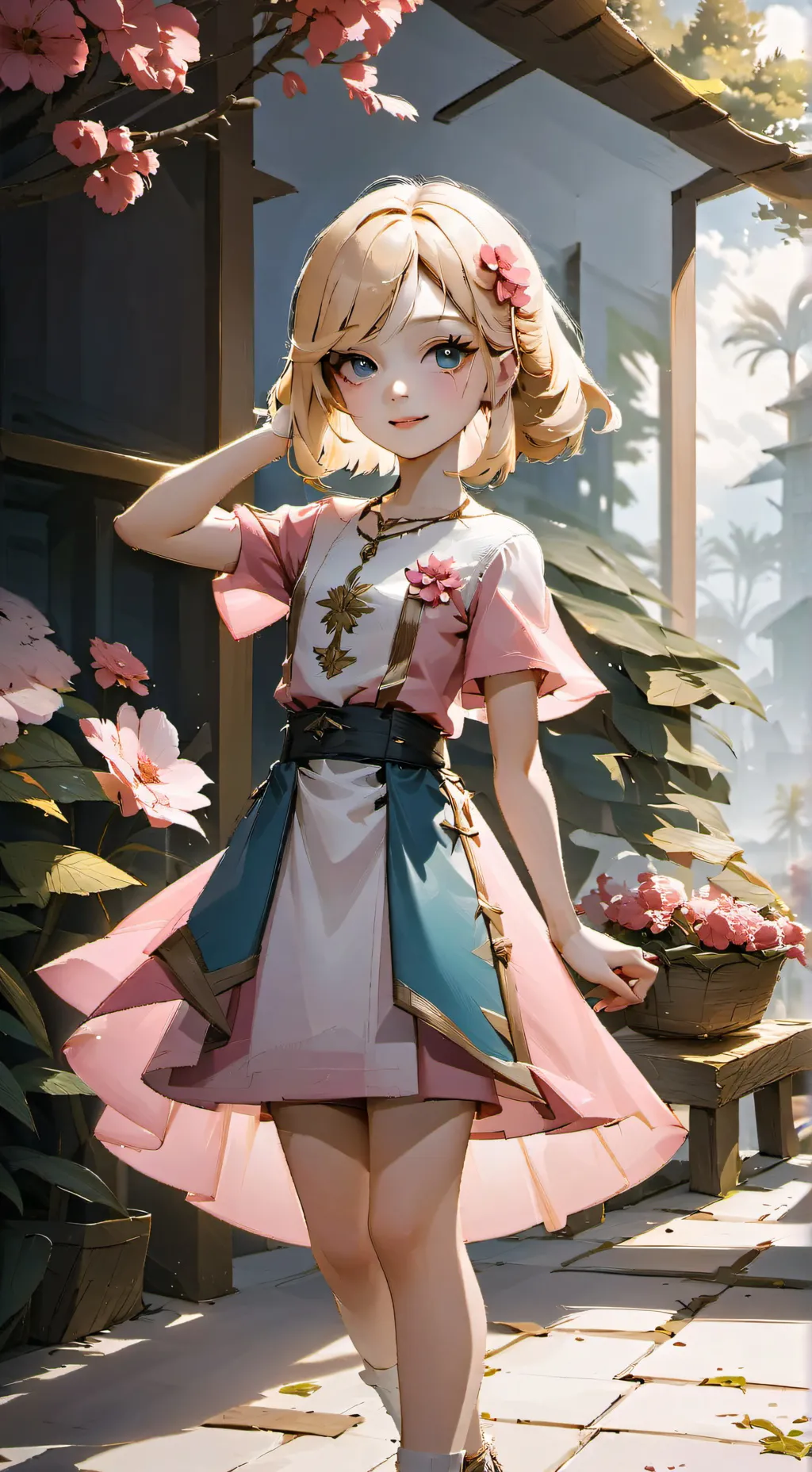 ai character: Barbie  background