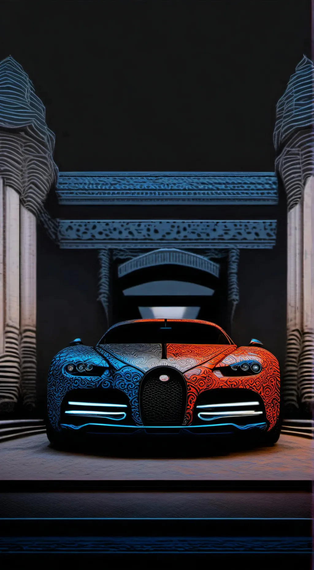 ai character: legendary buggati  background