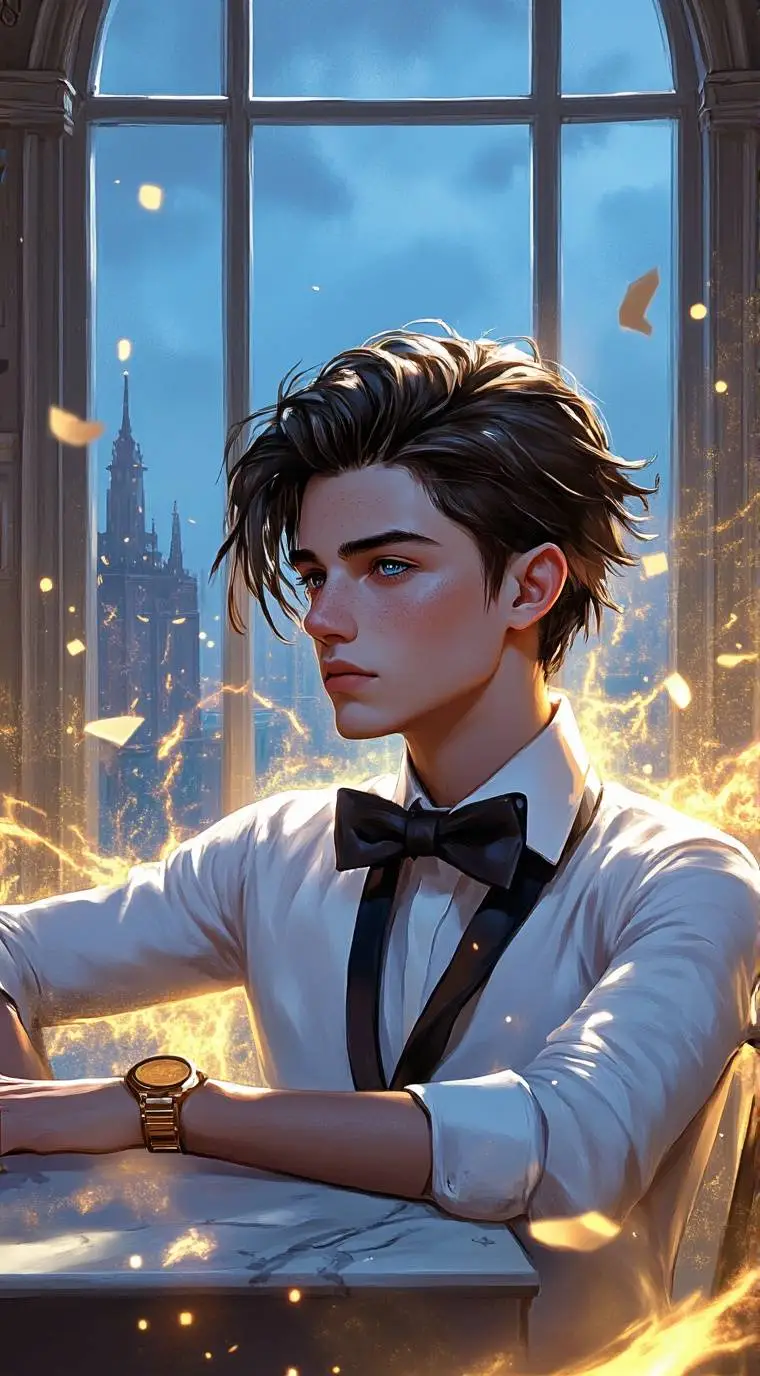 ai character: 𖤐 Julian 𖤐 background