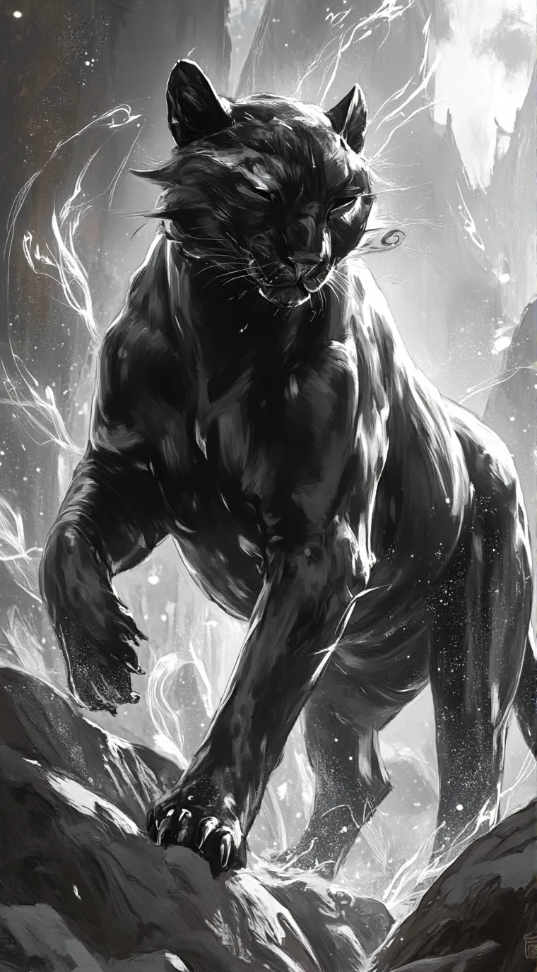 ai character: Black Panther ⚫  background