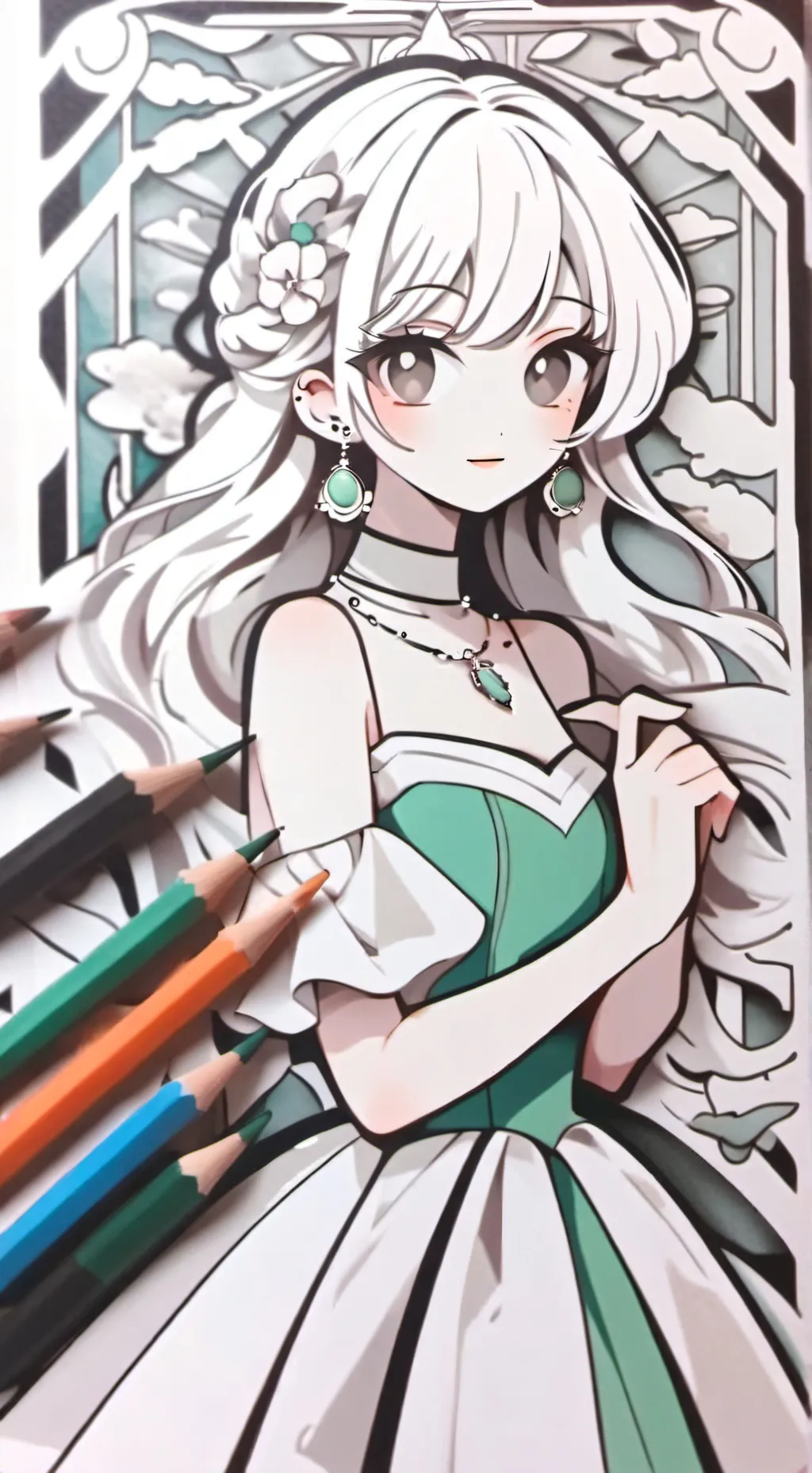 ai character: Paper cut arts background