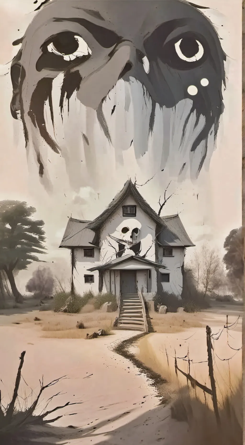 ai character: JJK SCARY HOUSE background