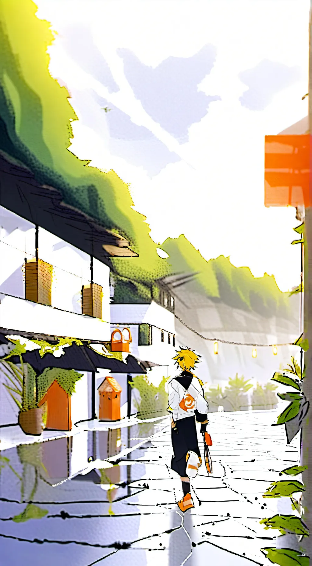 ai character: Denki Kaminari  background