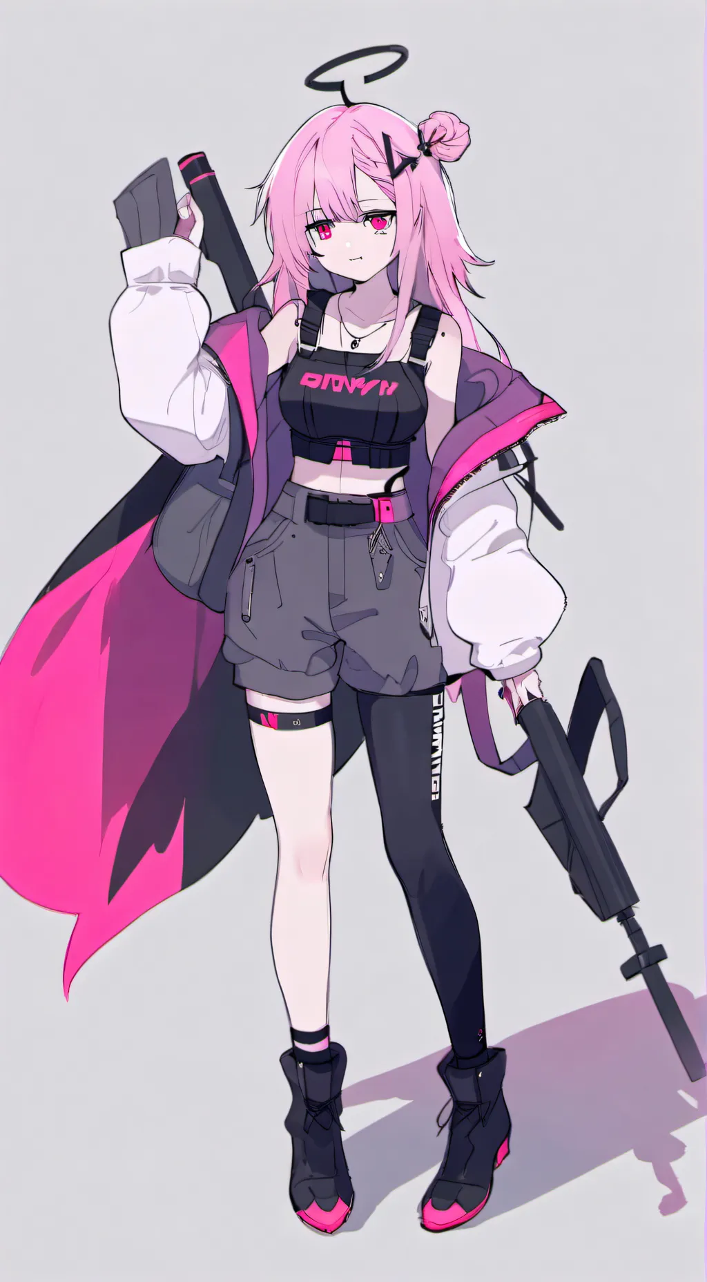 ai character: squid game guard  background