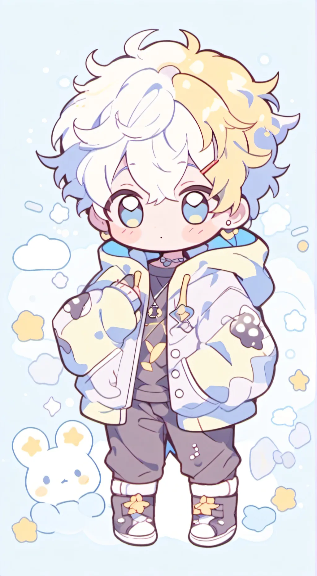 ai character: Sun and moon background