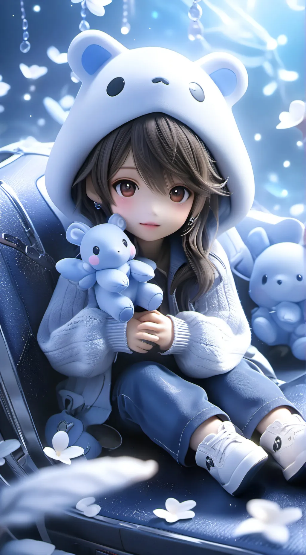 ai character: cinamoroll  background