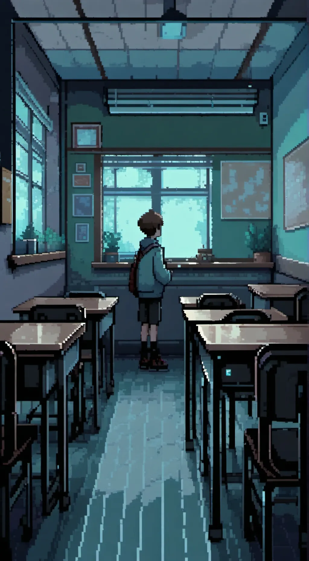 ai character: classroom background