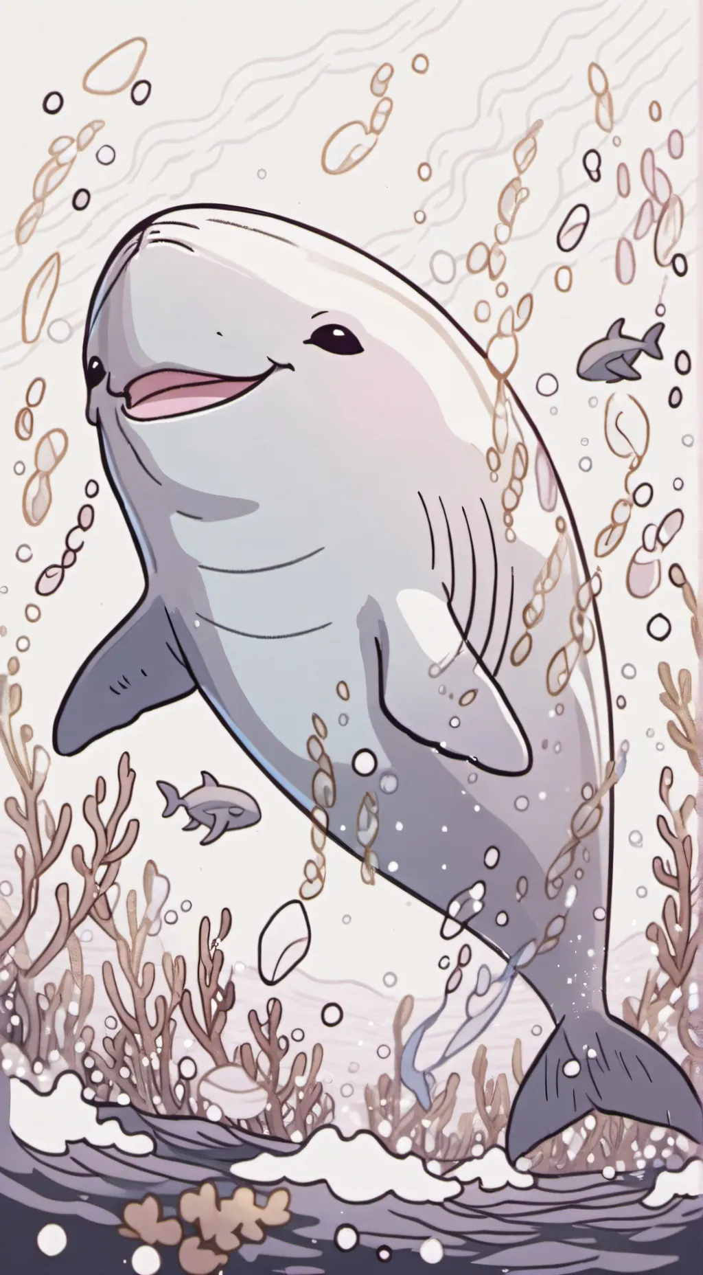 ai character: Beluga whale background