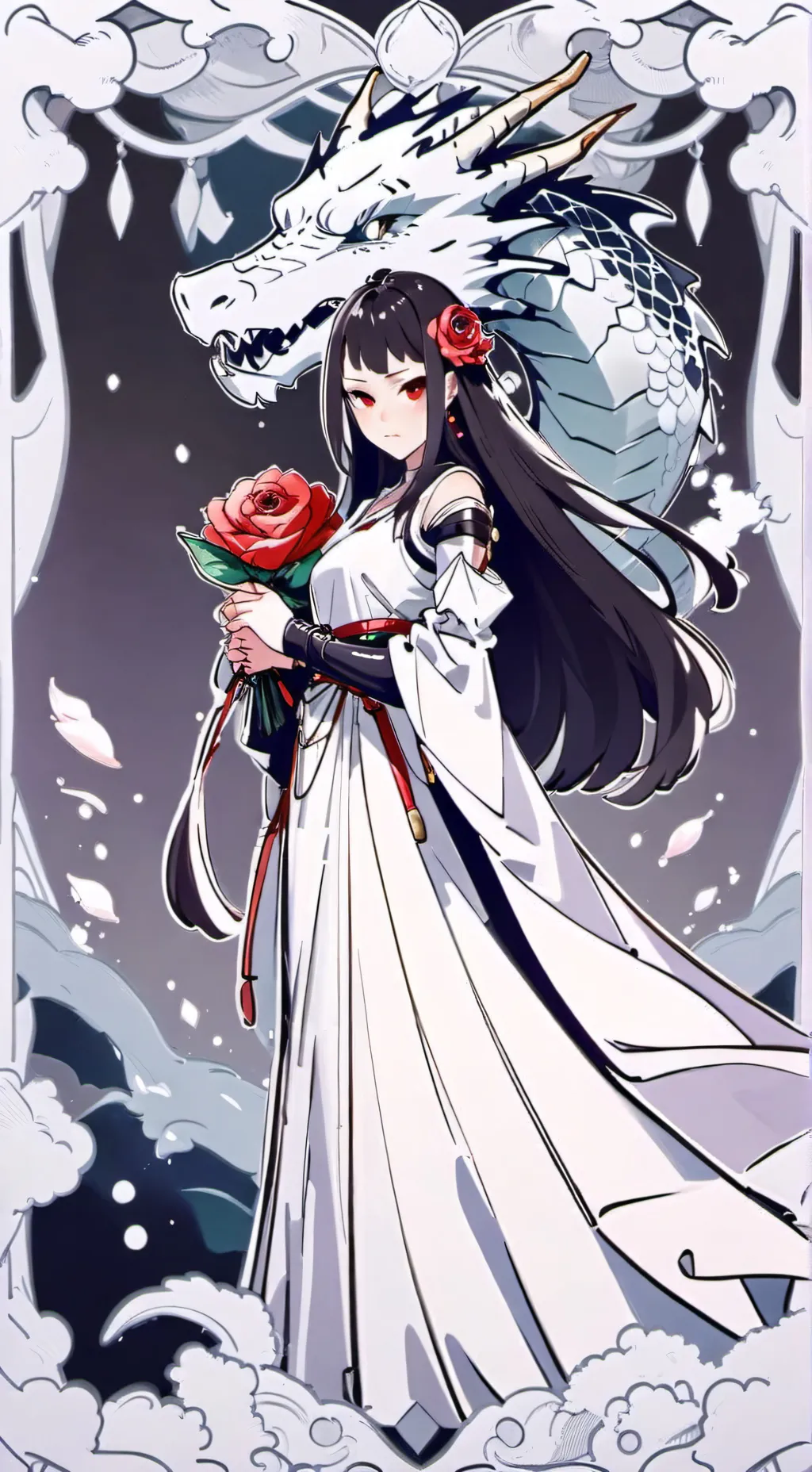 ai character: rose background