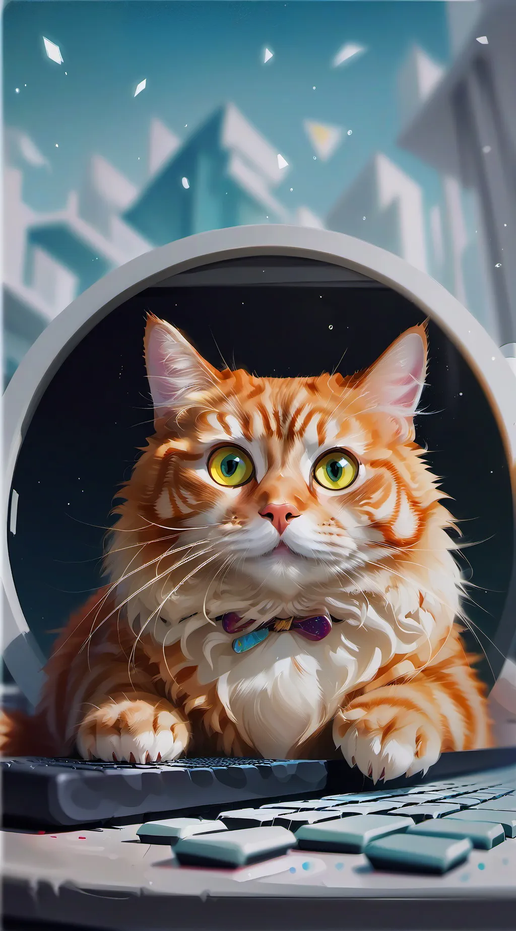 ai character: Keyboard Catnip background