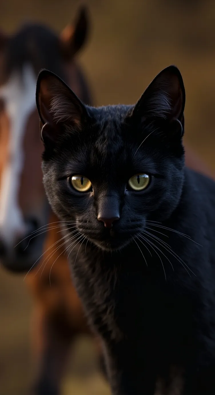 ai character: cat and horse background