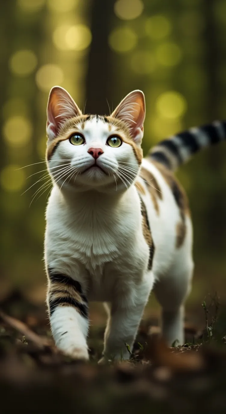 ai character: cat in the forest background