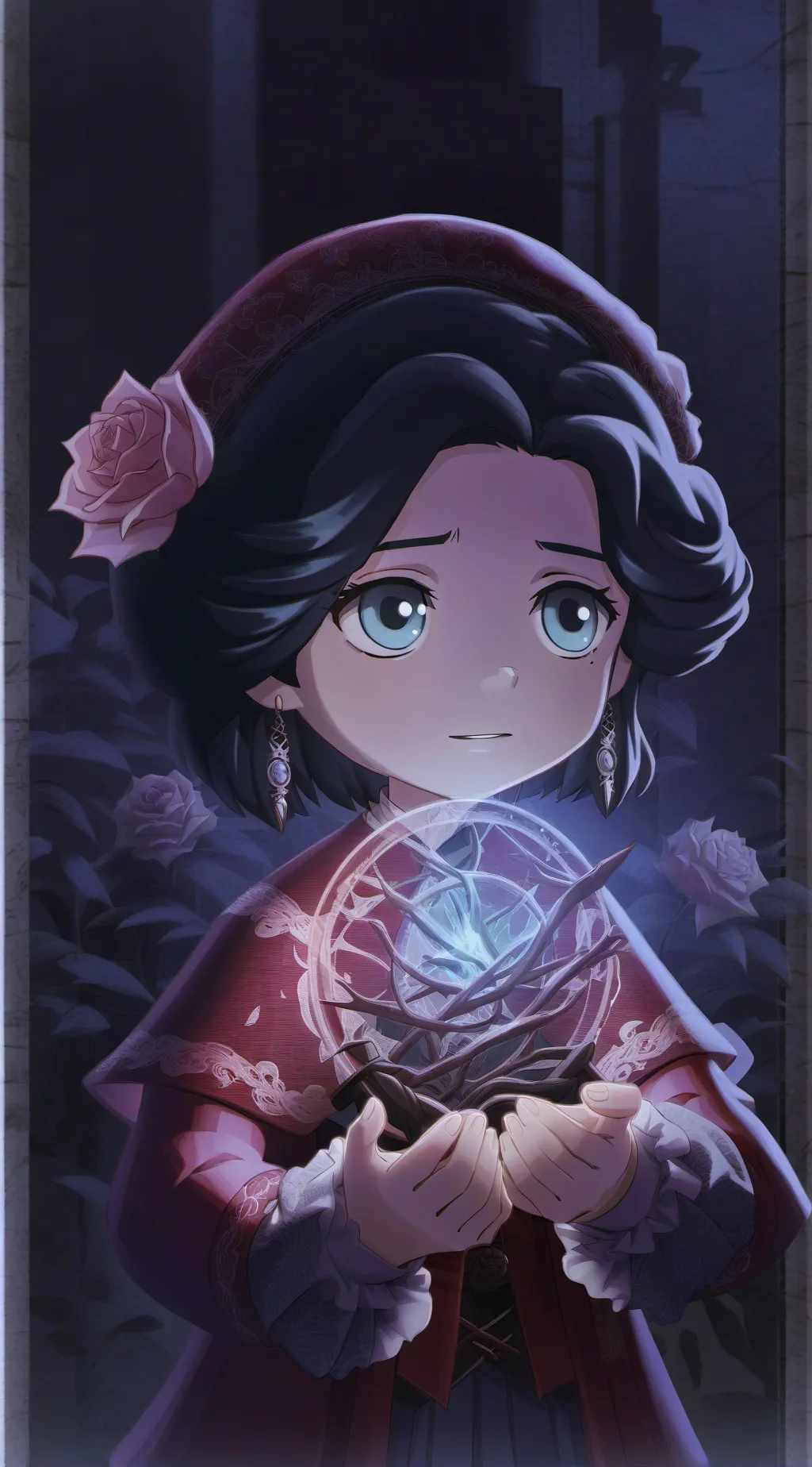 ai character: haunted house background