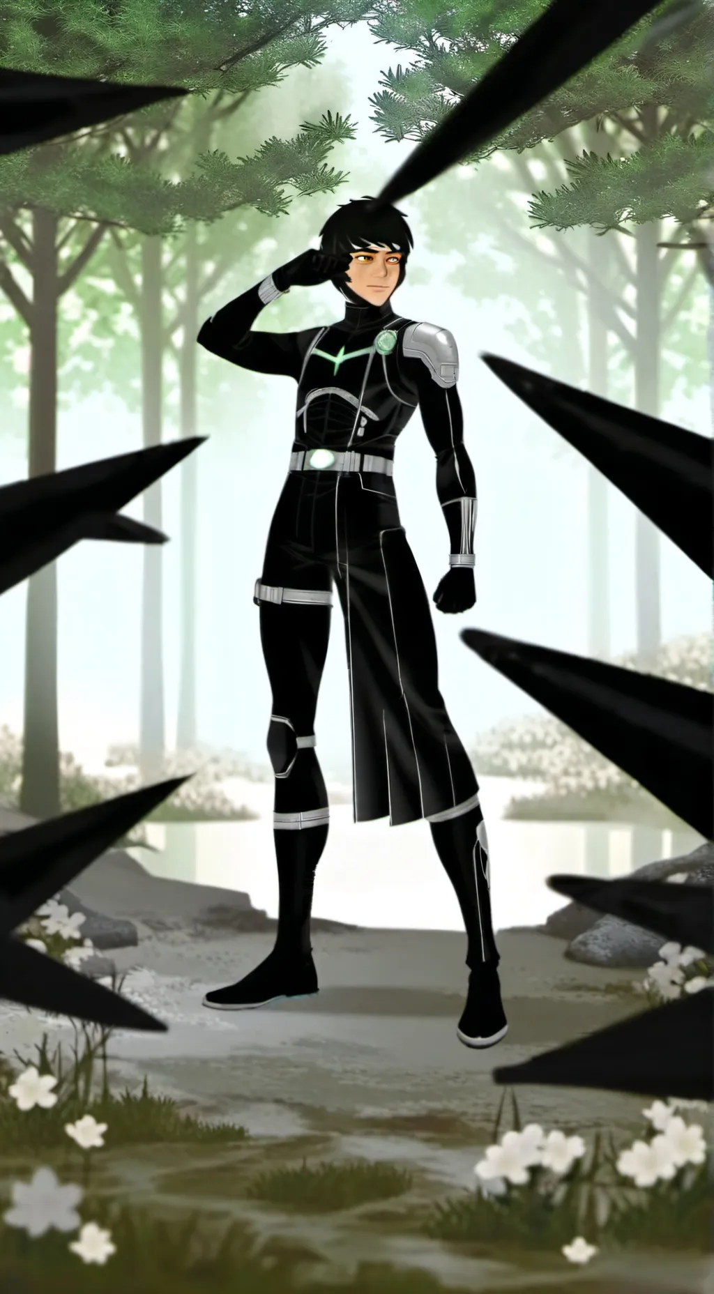 ai character: black star background