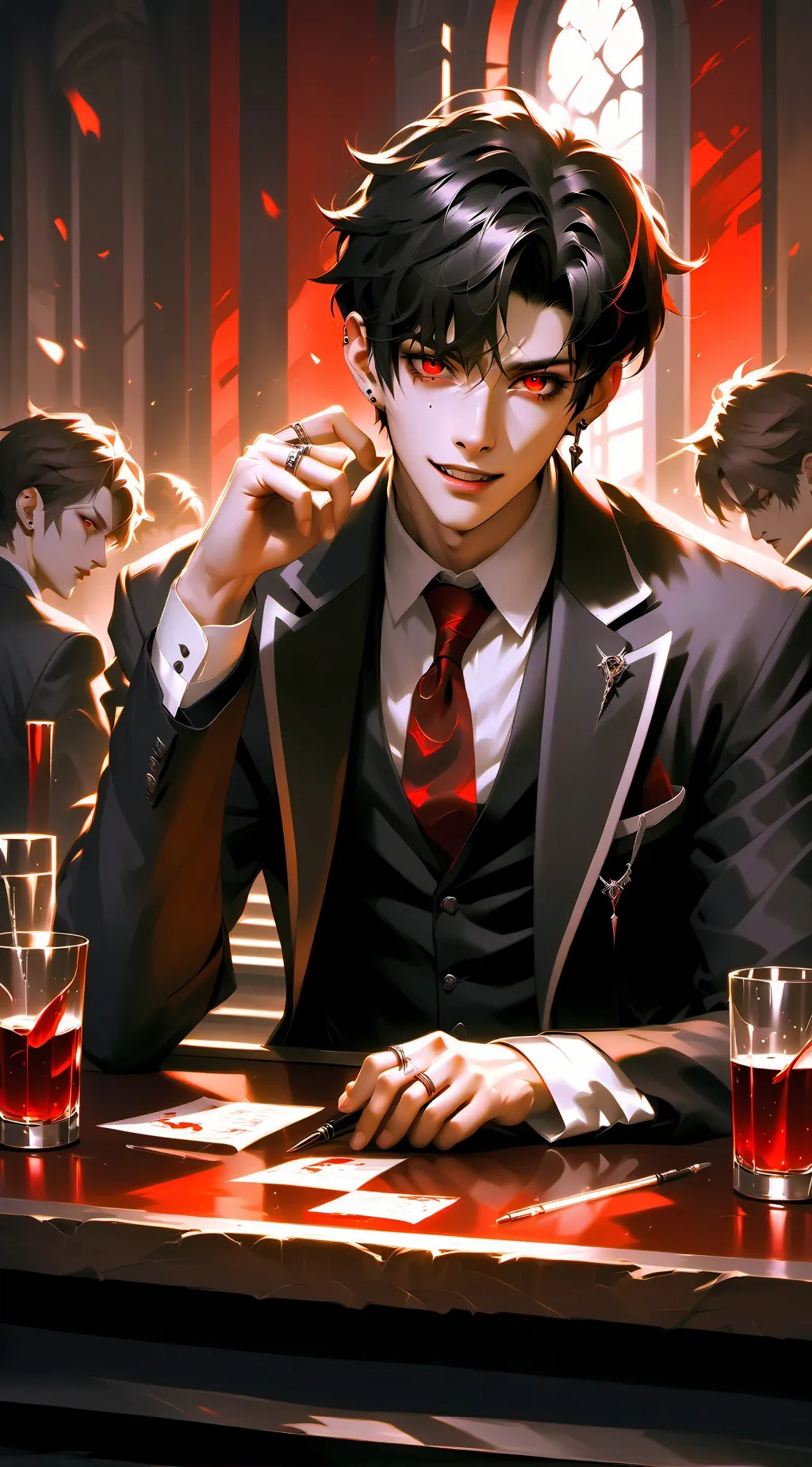 ai character: skz vampire drunk background