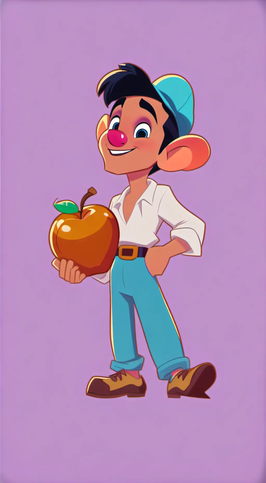 ai character: manzana de cobre background