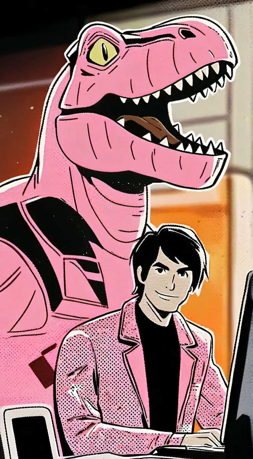 ai character: DinoByte background