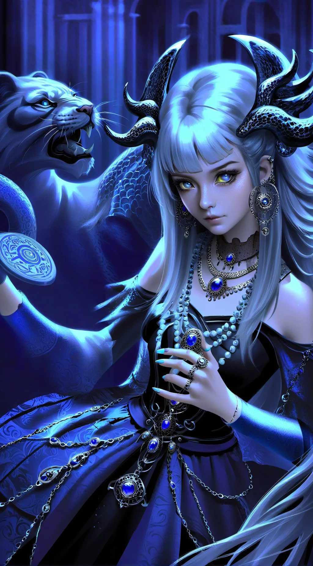 ai character: clawed beauty  background